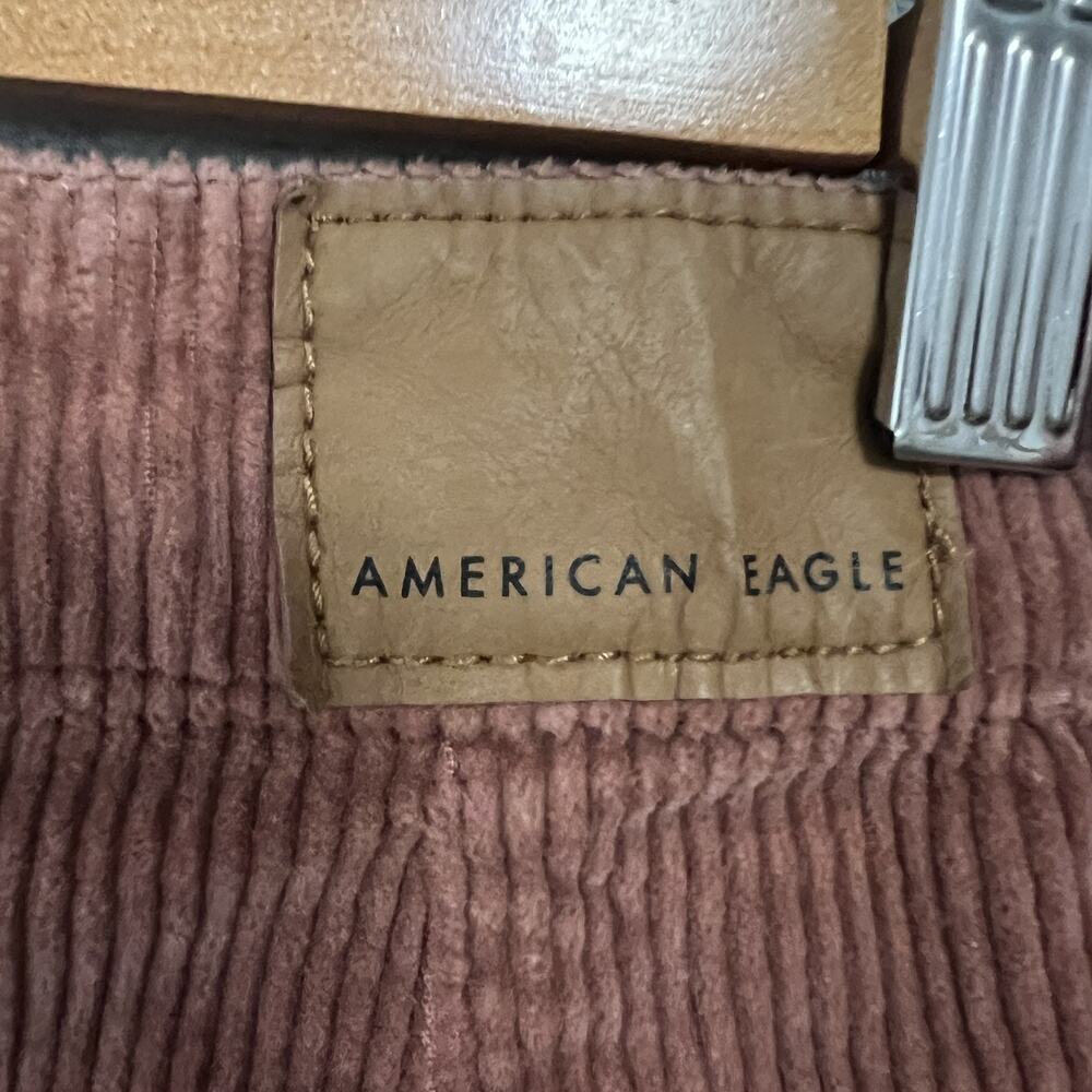 American Eagle Mini Skirt Womens 00 Rose Corduroy Super Hi-Rise A Line Stretch - Picture 5 of 11